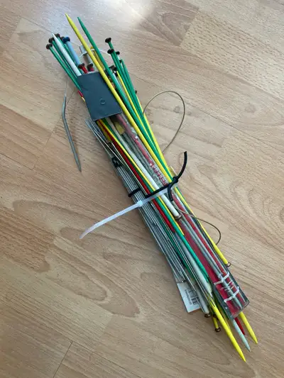 Bundle of Many Knitting Needles and Smaller Steel Double Ended, View more