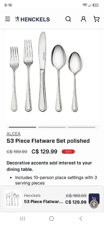 Henckles Alcea Flatware, View more