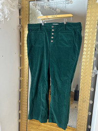 TORRID size 22R Green Corduroy Pants