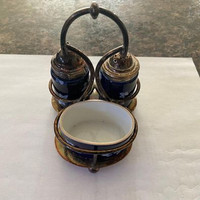 Early 1900's Salt & Pepper Shakers and Mustard Pot (Estate Sale)