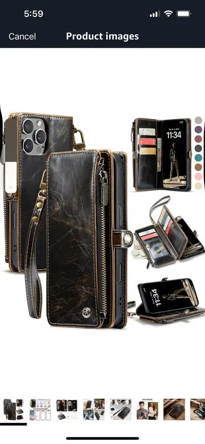 NEW-Defencase iPhone 16 Pro Wallet Case with Zipper, View more