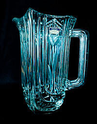 24% Lead Crystal Clear Glass Jar. Hand cut. Original label.