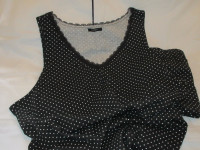 New Black & White Polka Dots Pajamas: Tank Top & Shorts Size 1X