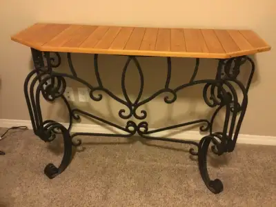 Table (rod iron and wood top), View more