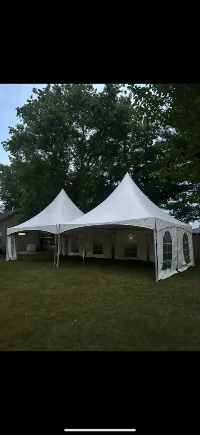 Make your event unforgettable with our elegant and durable 20x20 or 20x40 High Peak Marquee Tents! W...
