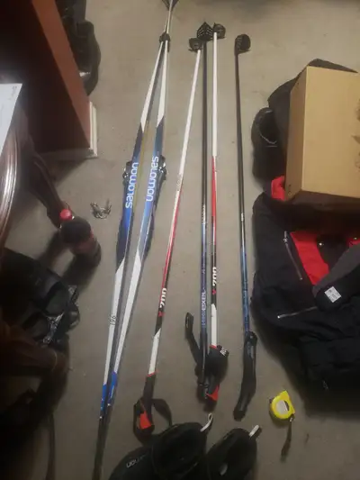 Set of cross country gear including: SALOMON RC 7 SKIN SKIIS 196 cm Densolite 2000 , Base G3 , Sking...