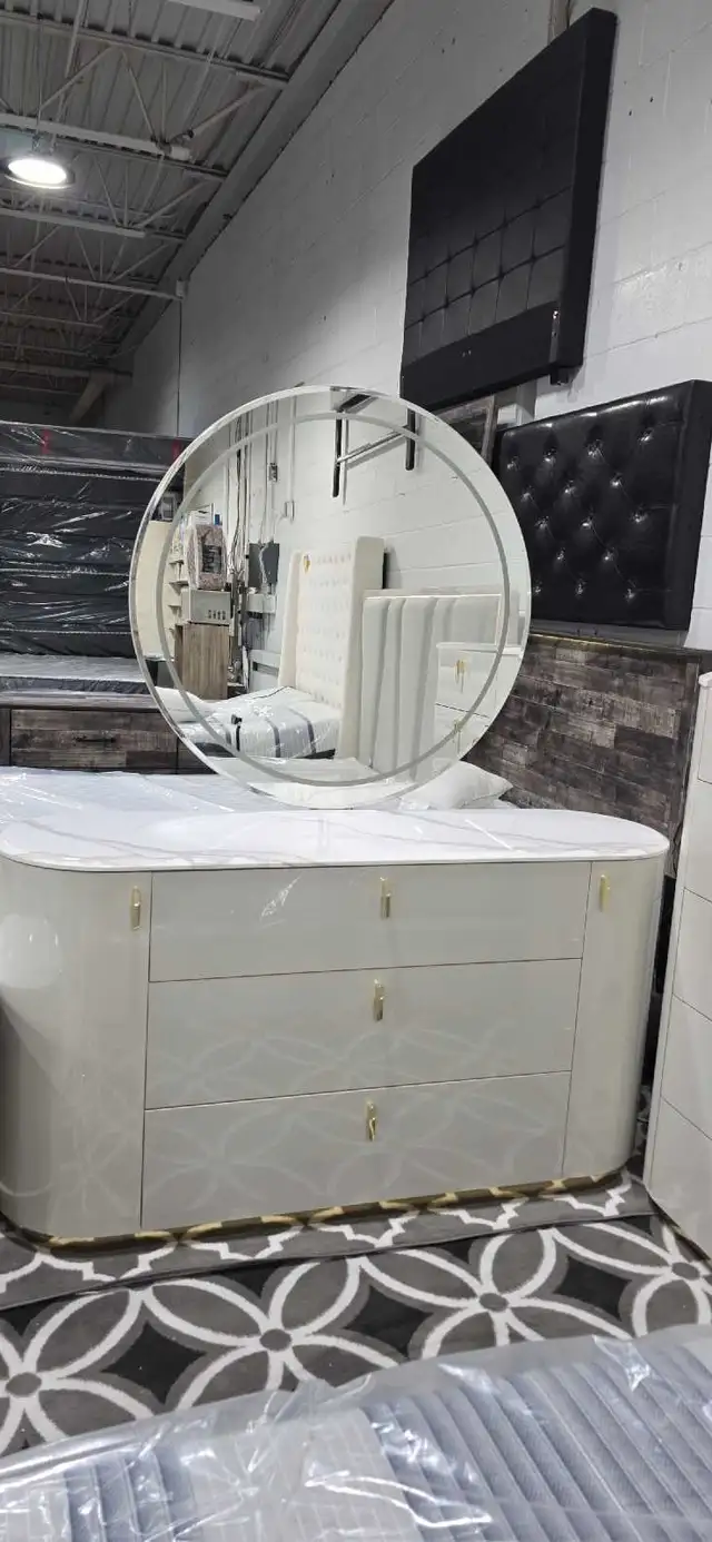 High-End Bedroom Set – Storage Bed + LED Mirror in Beds & Mattresses in City of Toronto - Image 4