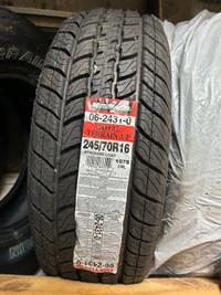 (4) Motomaster Total Terrain A/P 245/70R16 tires 