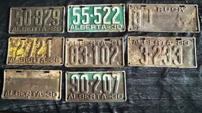 1926 -1930-1931- 1932 - 1933 - Alberta Antique - Vintage License Plates These plates are over 89 yea...