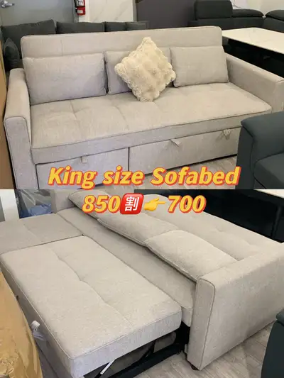 SALEKing size Sofabed light grey, View more