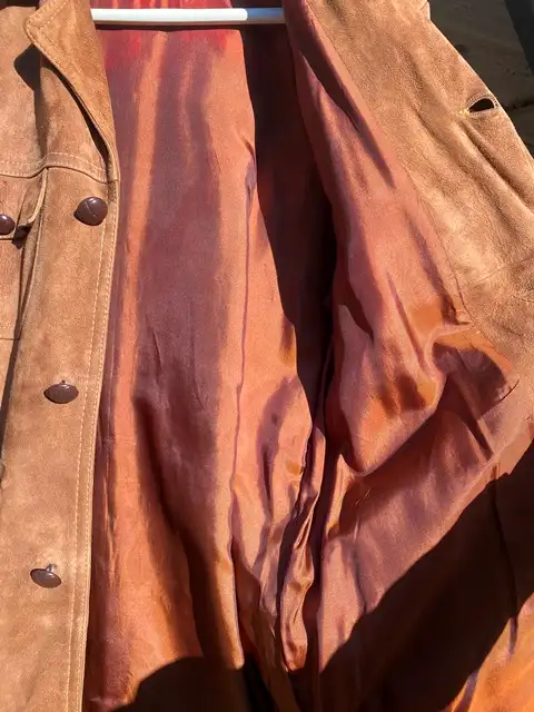 Vintage 70s Brown Suede Field Jacket Belted Safari Style Men's in Men's in City of Toronto - Image 5