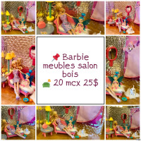 Barbie Meubles en bois et accessoires 20 mcx 25$