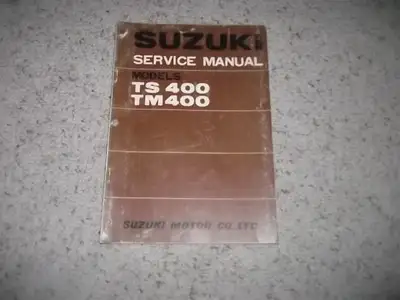 For sale: 1972 Suzuki TS400 & TM400 Original Service Manual. This used Manual is in decent condition...