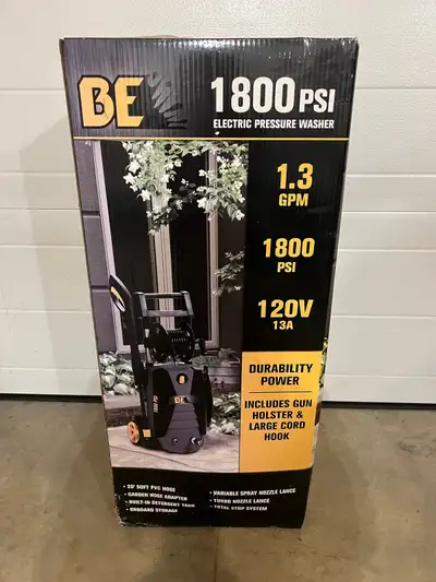 BE pressure washer 1800 psi brand new, View more