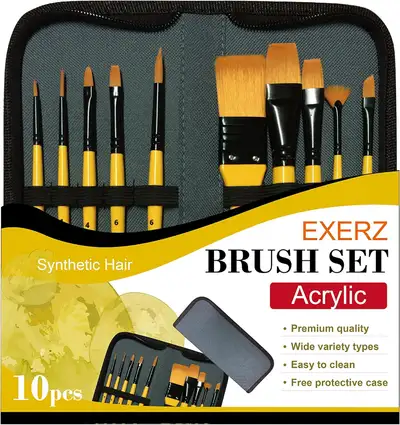 10 pcs Professional Synthetic Hair Brushes with Travel Case, View more