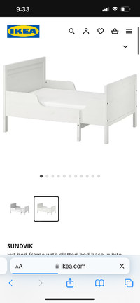 IKEA Twin Toddler Extendable Bed Frame & Mattress