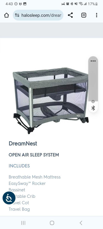Halo DreamNest Open Air Sleep System 4 in 1 Bassinet Crib