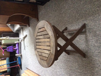 Folding outdoor coffee table. $15