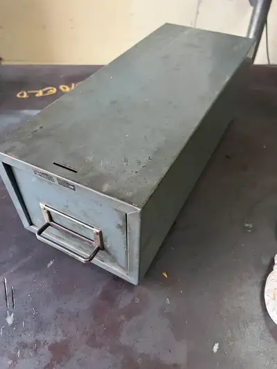 Extra deep Industrial storage drawer.