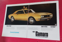 RETRO 1967 CHEVY CAMARO VINTAGE 14X22 CAR AD - AFFICHE POSTER