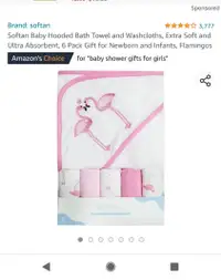 Softon baby girl hooded towel gift set brand new