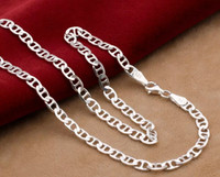 Italian sterling silver necklace 4mm 