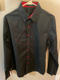 Black and red Men's buttoned shirt for sale, perfect condition