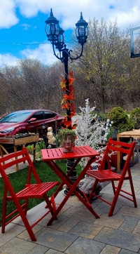 Red Bistro  set wooden foldable 