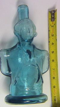 George Washington Aqua Glass Figural