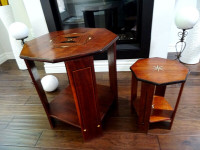 MOROCCAN inlaid tables BONE rosewood vintage antique OCTA