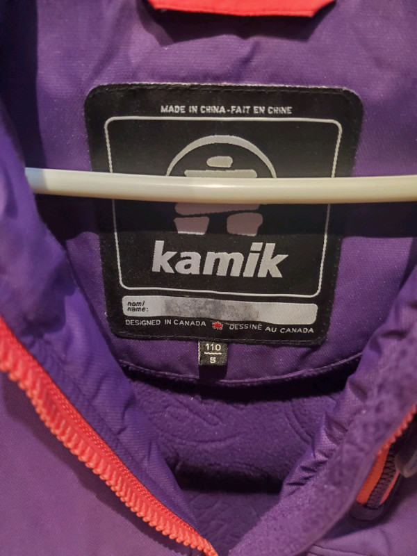 Manteau hiver ski enfant 5 ans fille Kamik mauve winter coat dans Vêtements - 5T  à Ouest de l’Île - Image 3