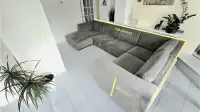 Dark Grey microfiber sectional sofa (Fabrique au Canada)