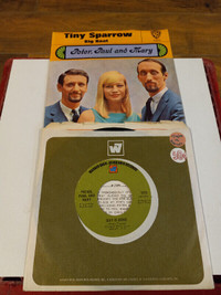 Vinyl Records 45 RPM Folk Peter,Paul and Mary Lot of 2 Excellent