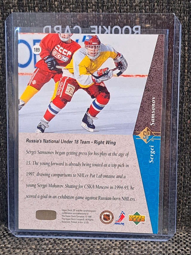 Sergie Samsonov Rookie hockey card  in Arts & Collectibles in Oshawa / Durham Region - Image 4