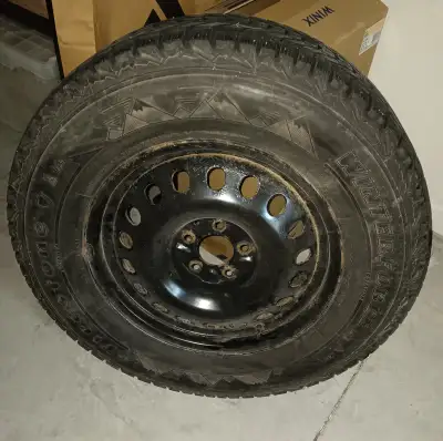Set of 4 tires with rims $200 OBO P245/70 R17 108S Firestone Winterforce UV M+S Black Rims included...
