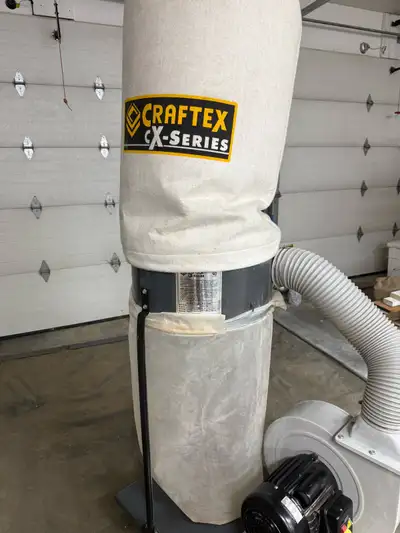 This is a Craftex 2HP dust collector. Excellent working condition. This is a 220v unit, drawing 9amp...