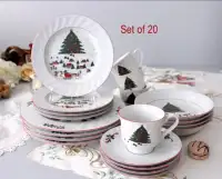 New Christmas Porcelain Plate Set