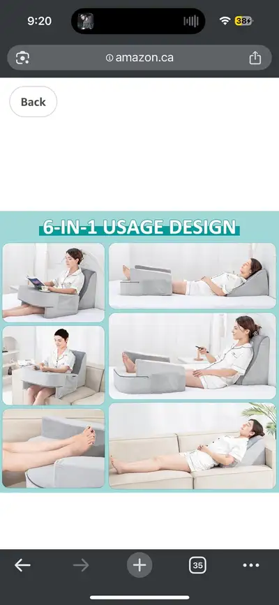 NHX Reading Pillow with Back Pillow for Bed Sitting Up, View more