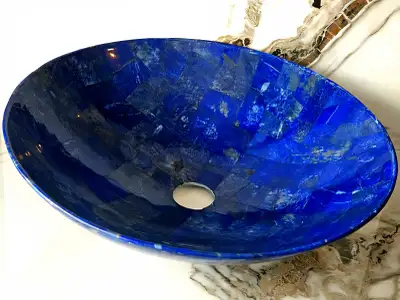 Lapis lazuli sink beautifully crafted in Afghanistan, View more