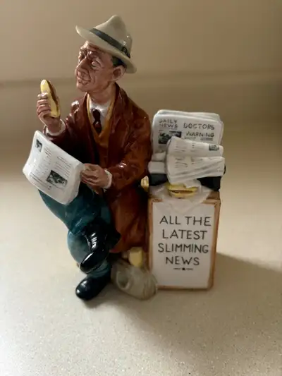 Royal Doulton-“Stop Press” newspaper seller figure-full size, View more