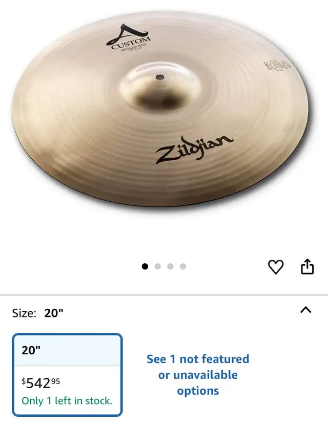 Zildjian Ride Cymbal in Drums & Percussion in Oakville / Halton Region - Image 6