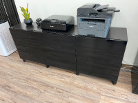 Black and dark brown office/dining room cabinet