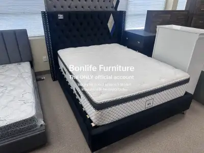 high end velvet bed frame queen king bed frame , View more