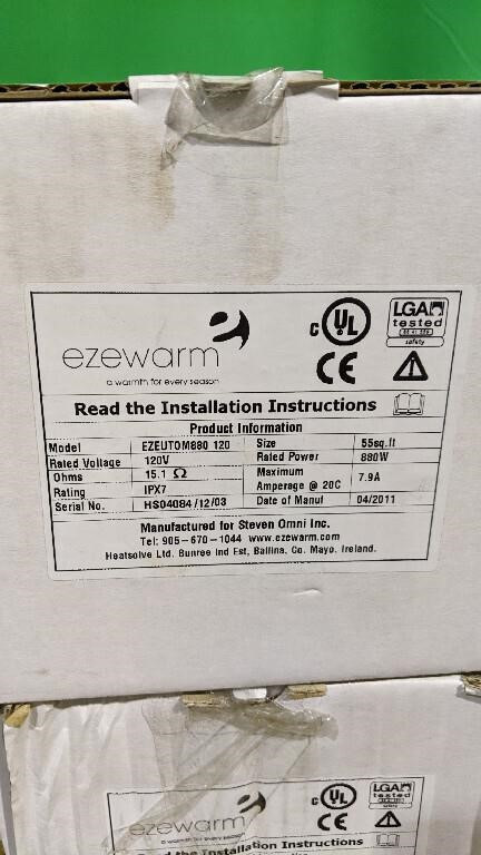 , Ezewarm Ceramic tile heating system, Model EZEUT0M880, 880W, 1 in Other in City of Toronto - Image 4