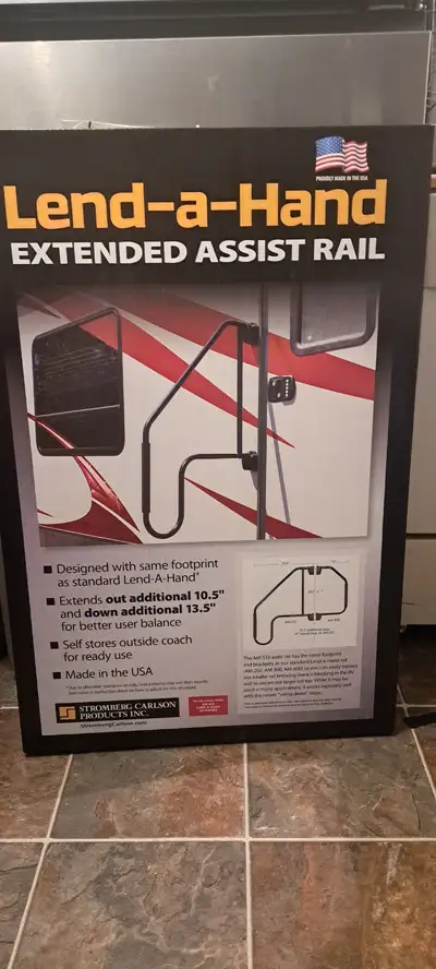 I have NEW IN BOX a lend a hand extended assist rail for trailer. Easy to install just remove old ra...