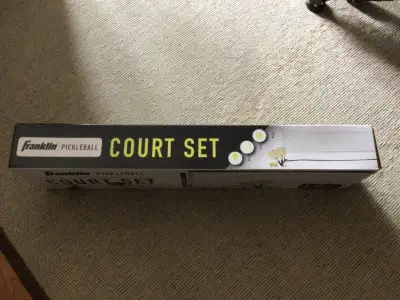 Franklin Pickleball Court Set, Includes the following: Two (2) wooden pickleball paddles One (1) pic...