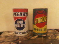 wanted. sturdie and speedway oil tins