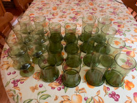 Green antique glassware