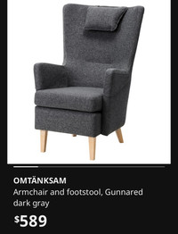 Ikea Chair and footrest