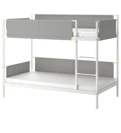 Soft shapes and fabric guardrails. These are the details that make this bunk bed unique. Perfect whe...